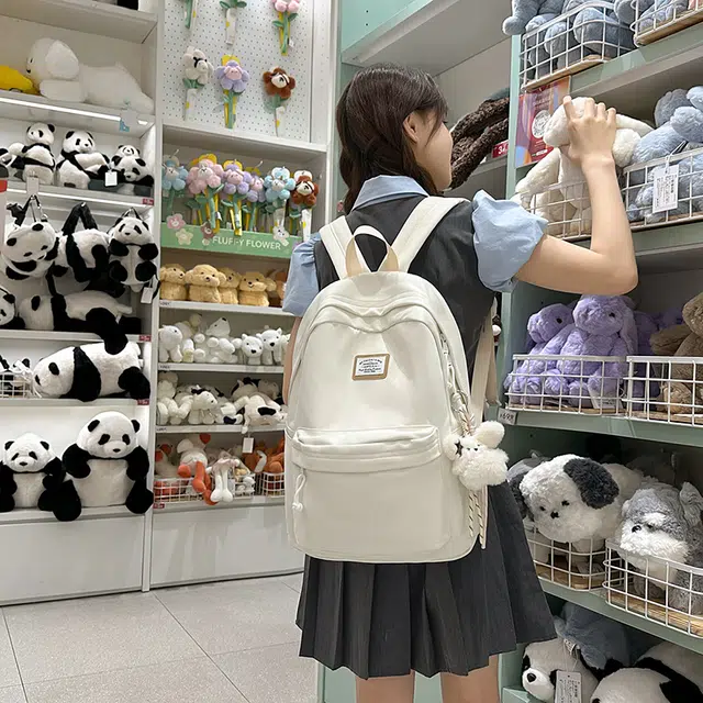 普乐威 韩版结实耐用纯色简约百搭通勤轻便 尼龙 双肩包 男女同款情侣款 多色