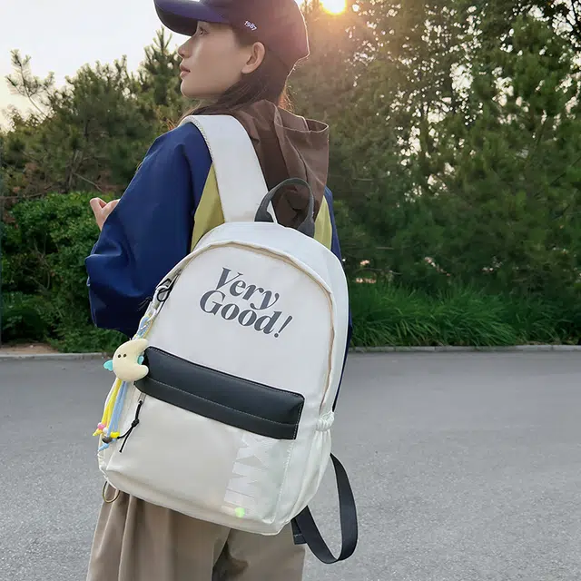 普乐威 美式街头潮流撞色字母 尼龙 双肩包 常规 男女同款情侣款 多色