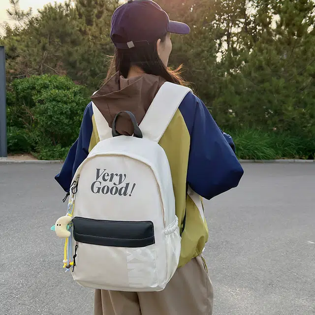 普乐威 美式街头潮流撞色字母 尼龙 双肩包 常规 男女同款情侣款 多色