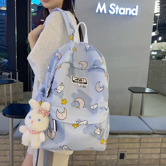 普乐威 可爱卡通甜美高颜值小众设计大容量上课通勤百搭 尼龙 双肩包 女款 多色