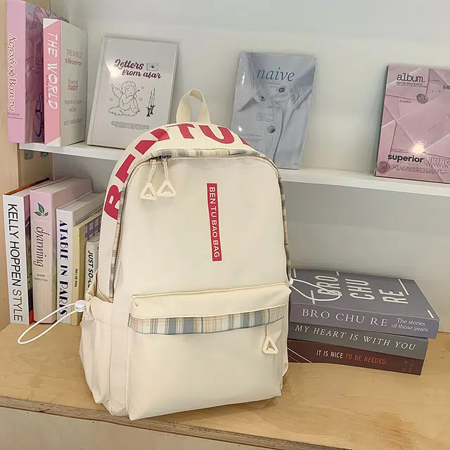 普乐威 小众慵懒简约字母上课通勤百搭高颜值大容量轻便 尼龙 双肩包 男女同款情侣款 多色