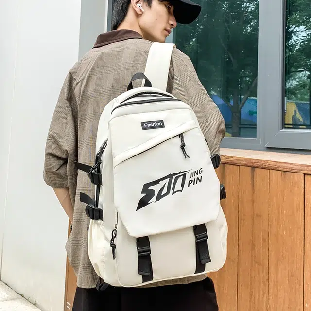 普乐威 美式小众字母时尚简约百搭大容量轻便 尼龙 双肩包 常规 男女同款情侣款 多色