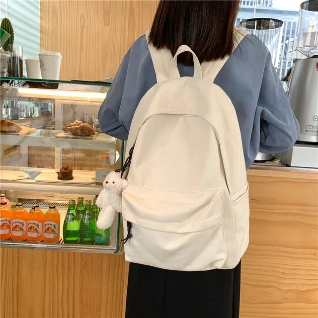 科物酷 纯色简约大容量商务 帆布 双肩包 常规 男女同款情侣款 多色