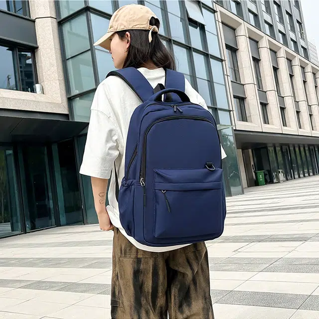 科物酷 简约纯色大容量外出旅行 尼龙 双肩包 男女同款情侣款 多色