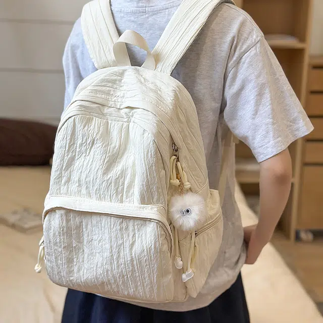 科物酷 简约纯色小清新百搭旅行 尼龙 双肩包 大号 男女同款情侣款 多色