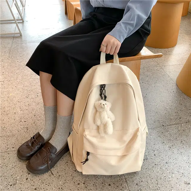 科物酷 纯色简约大容量商务 帆布 双肩包 常规 男女同款情侣款 多色
