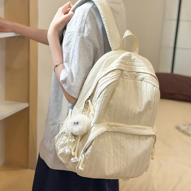 科物酷 简约纯色小清新百搭旅行 尼龙 双肩包 大号 男女同款情侣款 多色