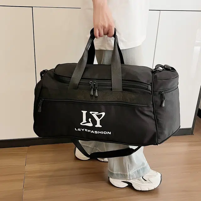 科物酷 高颜值短途旅行大容量运动 牛津布 单肩斜挎手提包 男女同款情侣款 黑色/灰色