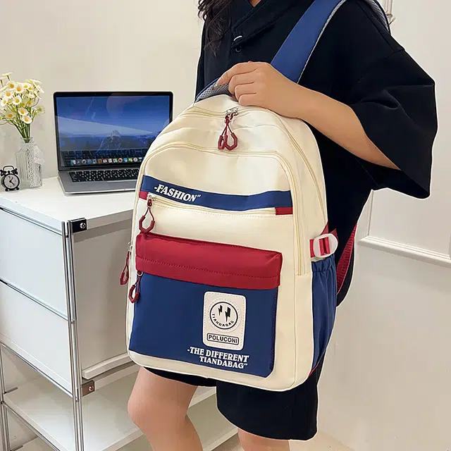 科物酷 复古工装风撞色 尼龙 双肩包 男女同款情侣款 多色