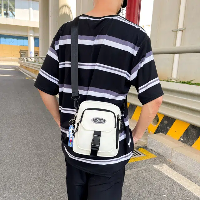 科物酷 背包潮牌时尚休闲个性手机百搭 尼龙布 斜挎单肩包 男女同款情侣款 灰色/黑色/蓝色/白色