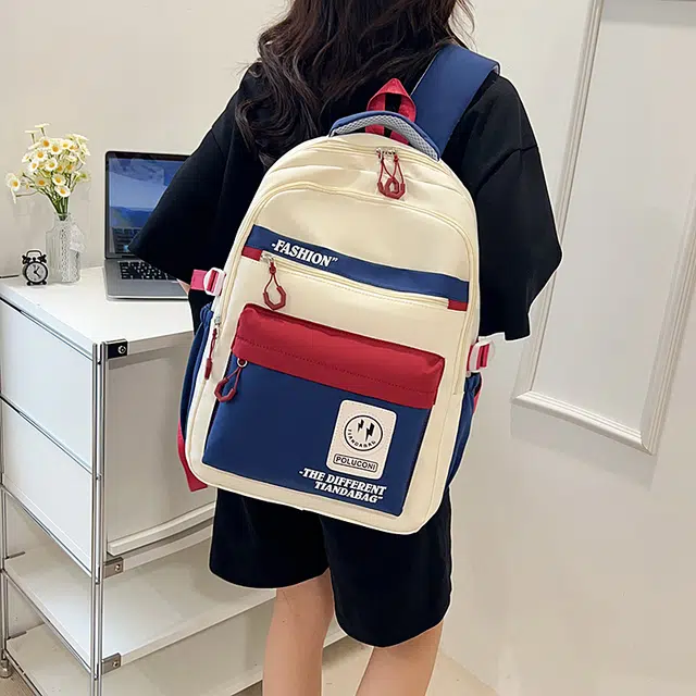 科物酷 复古工装风撞色 尼龙 双肩包 男女同款情侣款 多色