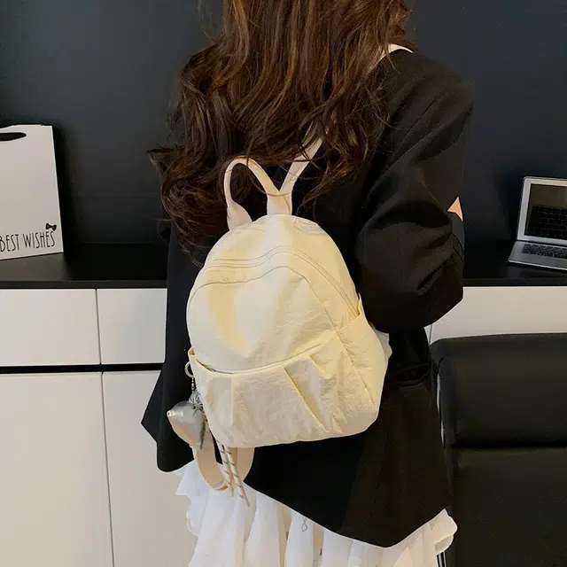 科物酷 纯色可爱日常通勤百搭时尚 尼龙 双肩包 女款 多色