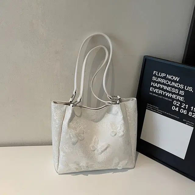 科物酷 高级时尚日常百搭通勤 布 托特包单肩包 常规 女款 白色/粉色