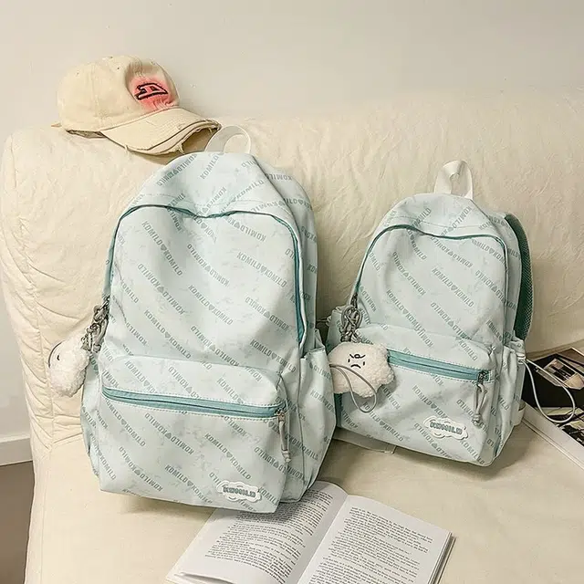 科物酷 高颜值书包大学生初中高中轻便大容量电脑背包轻便简约 尼龙 双肩包 男女同款情侣款 白色/黑色/粉色/绿色
