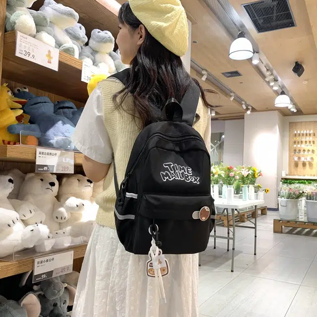 科物酷 时尚潮流百搭轻便韩系简约 尼龙 双肩包 男女同款情侣款 多色