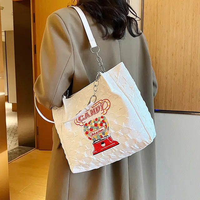 科物酷 高颜值百搭时尚 帆布 帆布包托特包单肩包 女款 红色/蓝色
