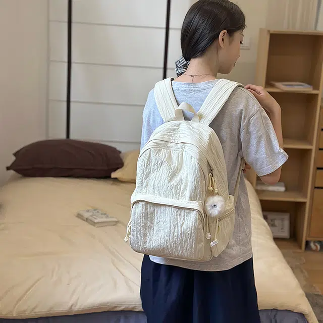 科物酷 简约纯色小清新百搭旅行 尼龙 双肩包 大号 男女同款情侣款 多色
