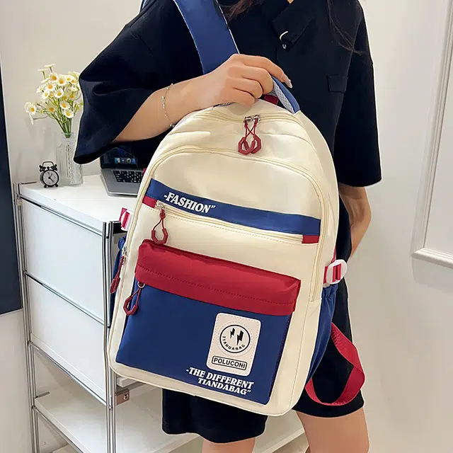 科物酷 复古工装风撞色 尼龙 双肩包 男女同款情侣款 多色