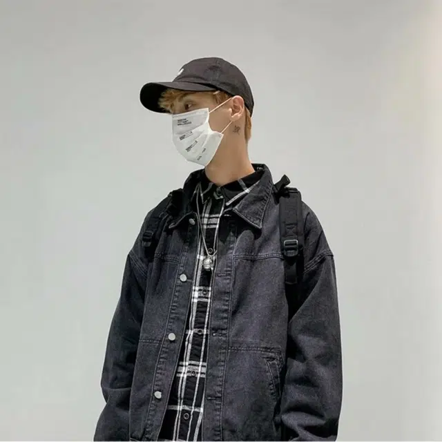 地界二 日系复古男秋季韩版潮流百搭帅气宽松休闲运动工装夹克男复古秋季韩版纯色收口袖宽松牛仔外套 男款