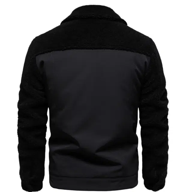 地界二 拼接休闲高品质羊羔毛棉服 男款