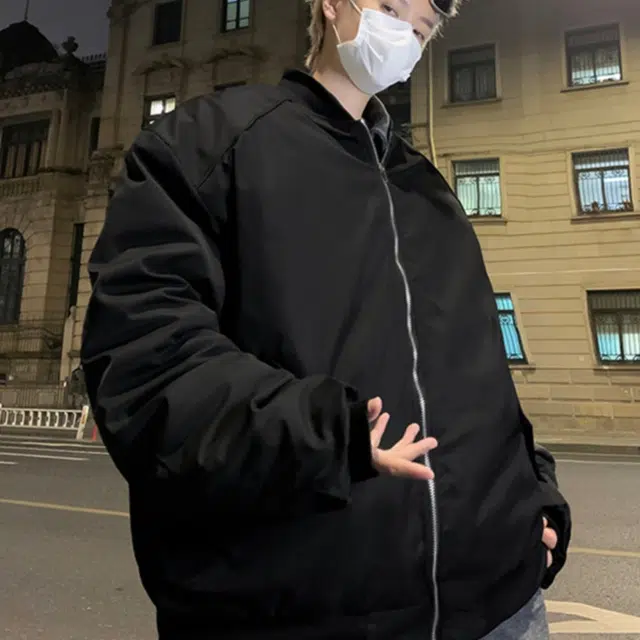 地界二 美式街头假两件飞行员潮牌防水高街夹克外套 男款