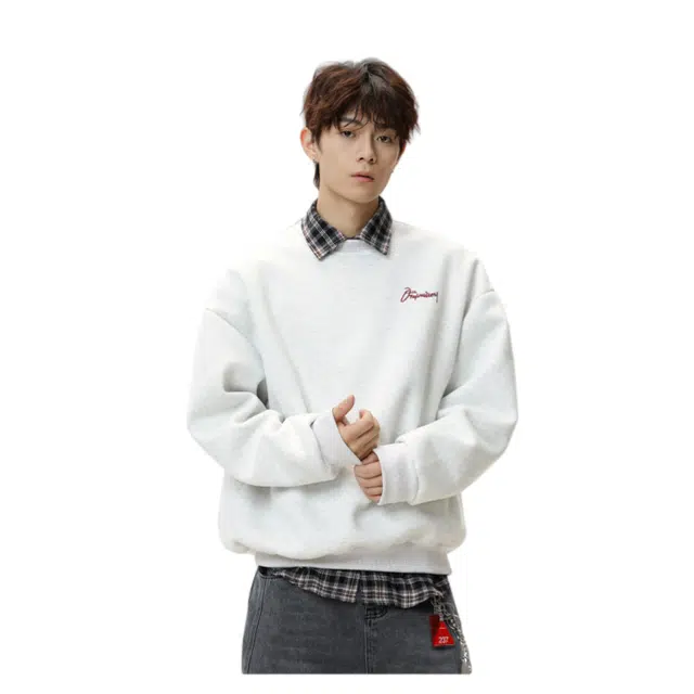 地界二 轻盈百搭字母刺绣气质休闲 卫衣 男款