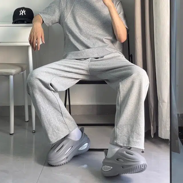 寻星记 日系无性别纯色垂感运动直筒长裤休闲裤 男女同款