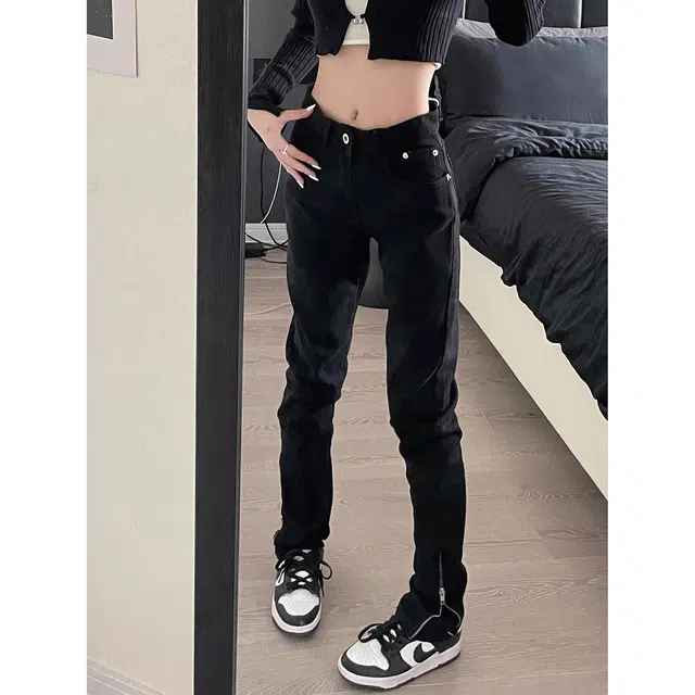 虫小绿 美式风格多样设计感长裤牛仔裤 男女同款