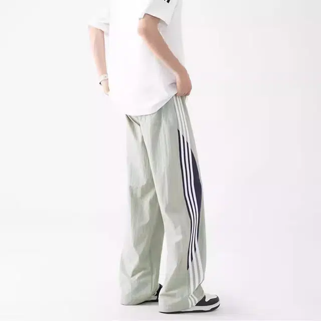 虫小绿 美式潮流条纹速干凉感百搭工装运动长裤休闲裤 男女同款