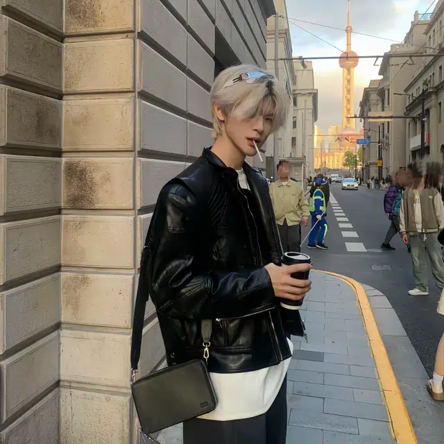 高定系列银龙脊金属脊椎重工设计垫肩皮衣美式复古高街风日常出行必备皮衣 男女同款