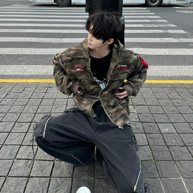 一碗士多 美式复古刺绣潮流百搭日常出行开衫外套卫衣 男女同款