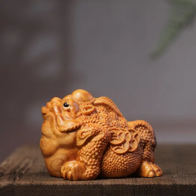 素于 新中式文玩轻奢高级感【金钱蟾蜍】随手盘玩财运亨通吉祥如意招财进宝摆件#好运 崖柏 手把件 男女同款情侣款