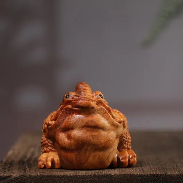 素于 新中式文玩轻奢高级感【金钱蟾蜍】随手盘玩财运亨通吉祥如意招财进宝摆件#好运 崖柏 手把件 男女同款情侣款