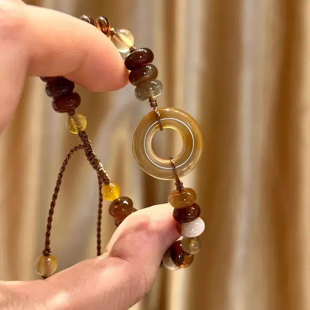 素于 新中式复古平安扣国风手饰精致高颜值时尚创意小众设计感日常通勤高级感气质配饰 好运 织物 手绳 男女同款情侣款