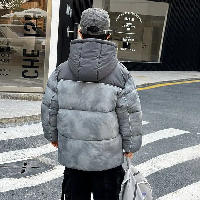 俞兆林棉衣 拼色连帽舒适百搭长袖 灰色 儿童款