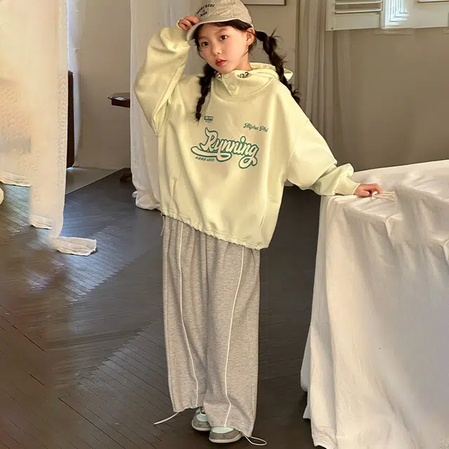 俞兆林卫衣 舒适连帽简约长袖 薄荷绿 青少年