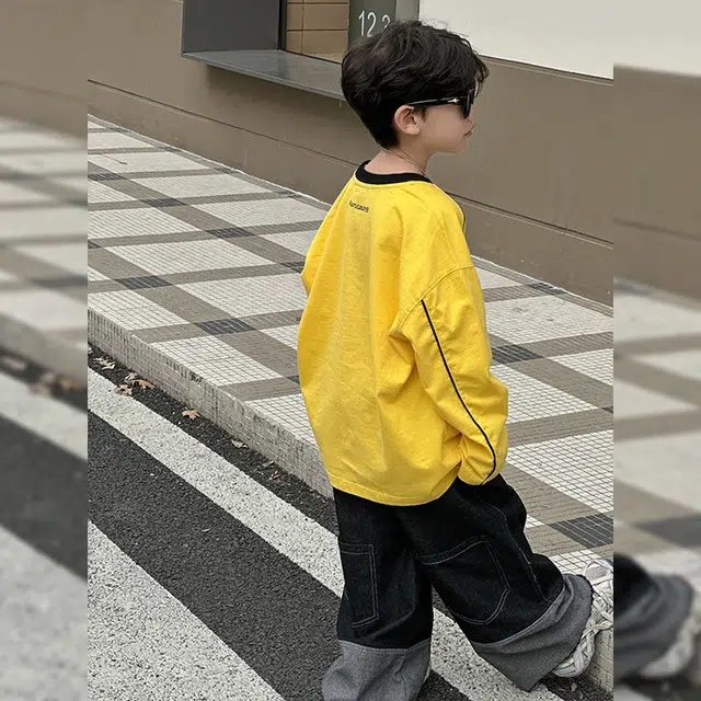 俞兆林卫衣 舒适洋气纯色百搭 黄色 中小童