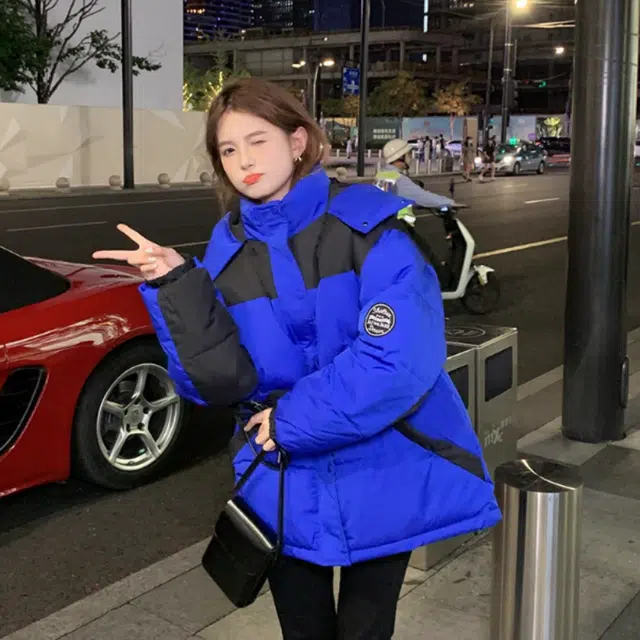 俞兆林 韩式港风工装撞色设计感潮流百搭时尚外套棉服 女款
