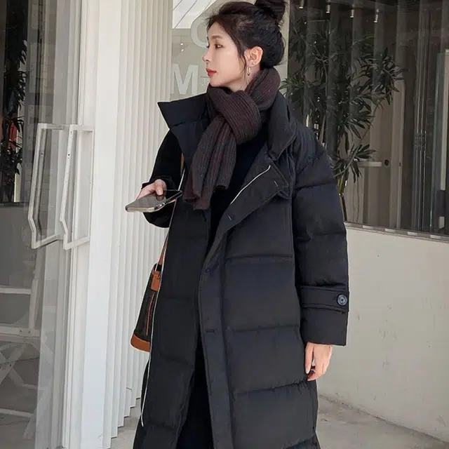 俞兆林 时尚简约舒适百搭中长款韩版休闲设计感过膝宽松棉服 女款