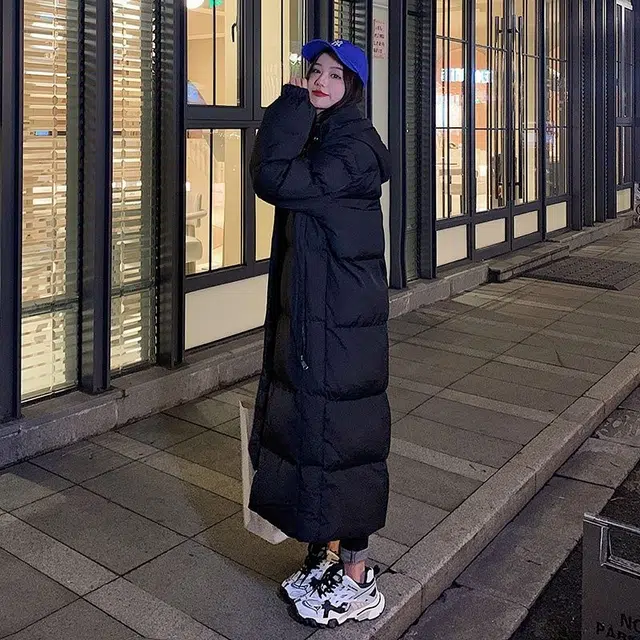 俞兆林 时尚舒适百搭日常休闲简约设计长款过膝韩版宽松外套棉服 女款