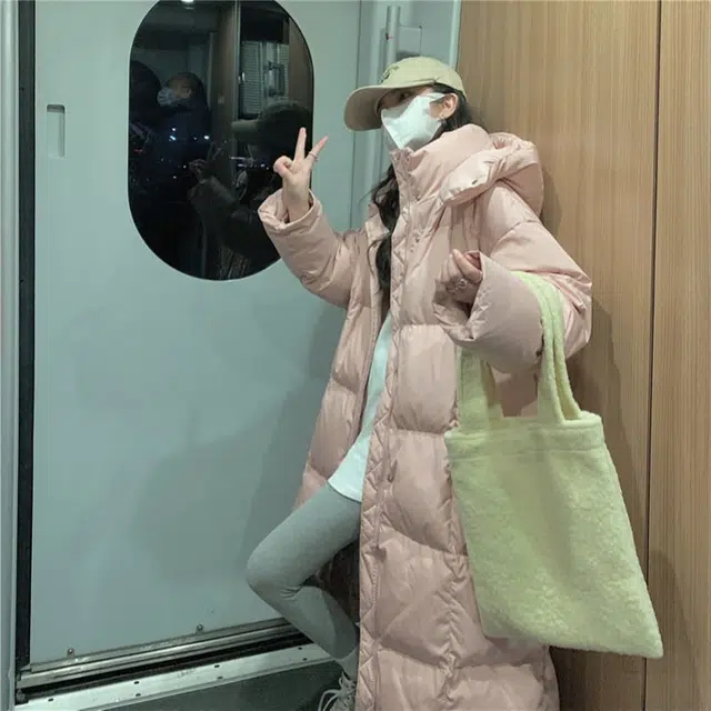 俞兆林 学院风舒适百搭休闲中长款过膝简约设计韩版外套棉服 女款