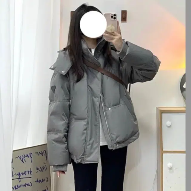 俞兆林 小众设计感连帽短款时尚韩版宽松学院风外套棉服 女款