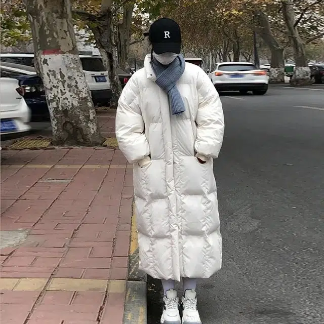 俞兆林 时尚舒适百搭休闲简约设计中长款过膝韩版宽松外套棉服 女款