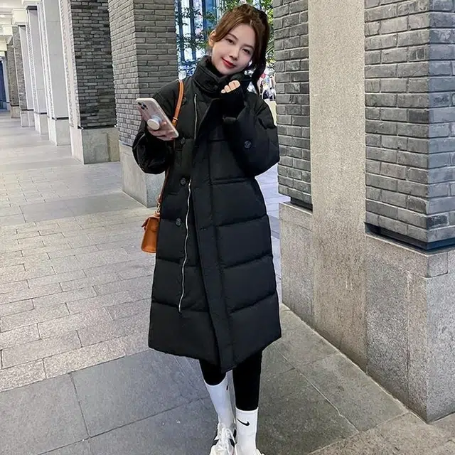 俞兆林 简约休闲设计韩版过膝宽松感潮流百搭棉服 女款