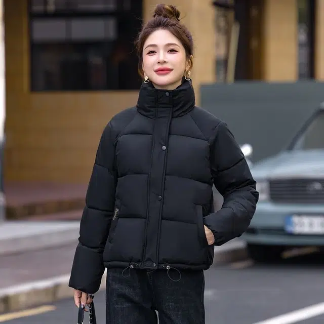 俞兆林 短款衣外套韩版修身小袄面包服简约舒适百搭休闲潮棉服 女款