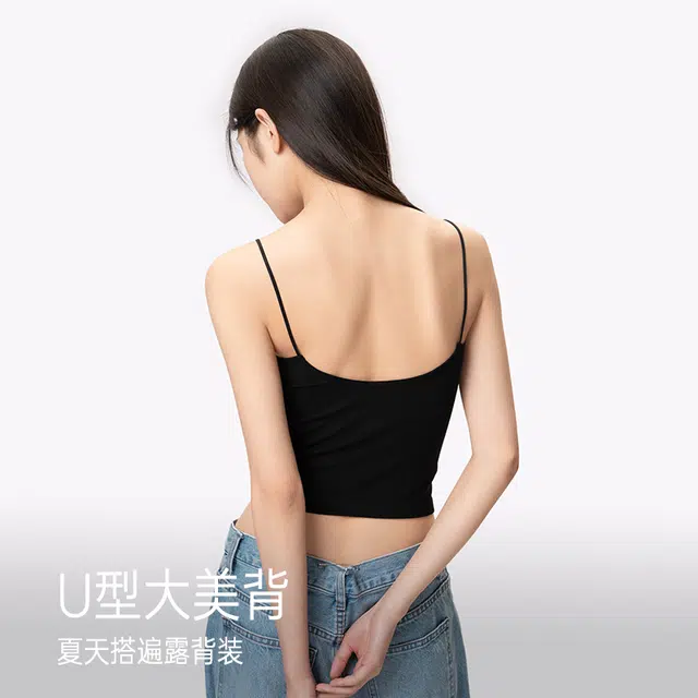靴下物 美背带胸垫薄款内搭打底吊带 女款