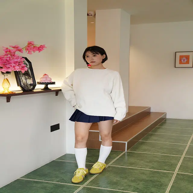 靴下物 苏匹马棉小腿袜堆堆袜纯色简约高筒袜 女款