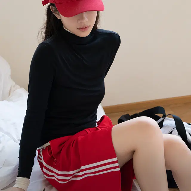 靴下物 美利奴羊毛打底上衣女士半高领修身百搭亲肤纯色简约春秋薄款独立包装保暖上装 女款