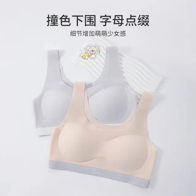 蒄趣 舒适简约百搭无痕背心运动防滑休闲文胸 女款 组合装