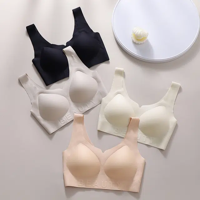 蒄趣 裸感舒适无痕美背一体式聚拢上托防下垂隐形收副乳文胸 女款